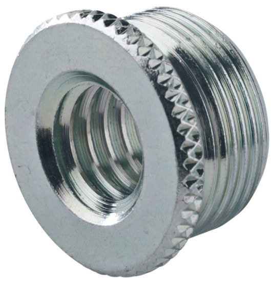 K&M 21700.000.29 Thread Adapter - 3/8" Female Thread - 5/8" 27 Gauge Male Thread - Zinc Plated - PSSL ProSound and Stage Lighting