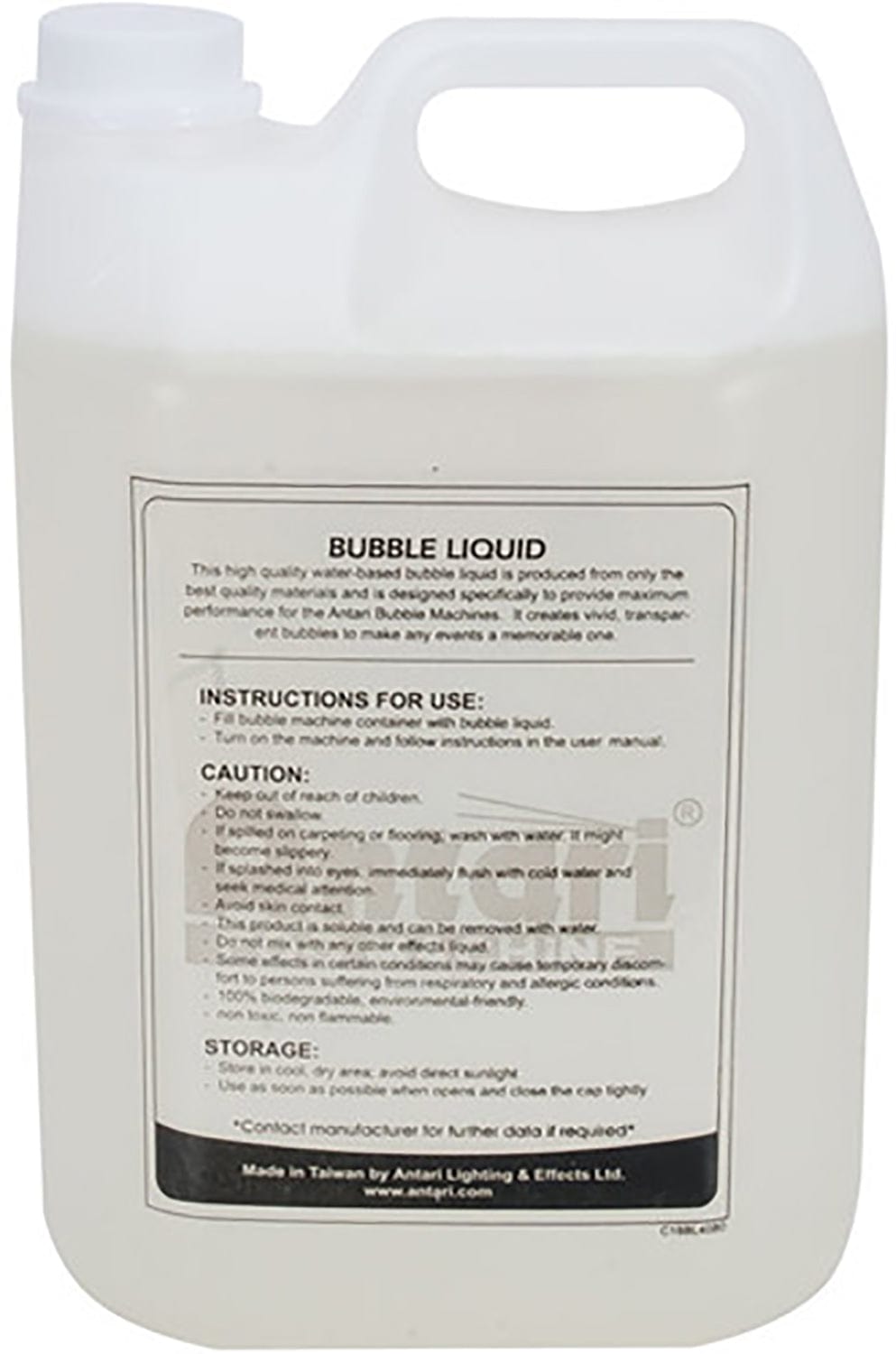 Antari BL-4 4 Liter Bottle of Bubble Fluid - PSSL ProSound and Stage Lighting
