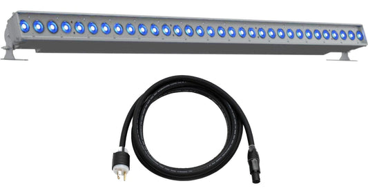 ETC CSLINEAR4DB-5 ColorSource Linear 4 Deep Blue with 5-Pin DMX/XLR and Edison Plug - Silver - PSSL ProSound and Stage Lighting