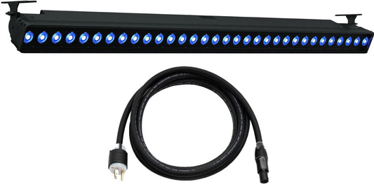 ETC CSLINEAR4DB ColorSource Linear 4 Deep Blue, XLR w/ Edison Plug, Black - PSSL ProSound and Stage Lighting