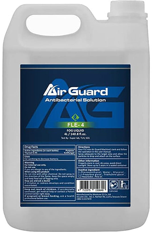 Antari FLE-4 4 Liter Bottle of Air Guard Anti-Bacterial Solution - FDA Registered - FDA Registered - PSSL ProSound and Stage Lighting