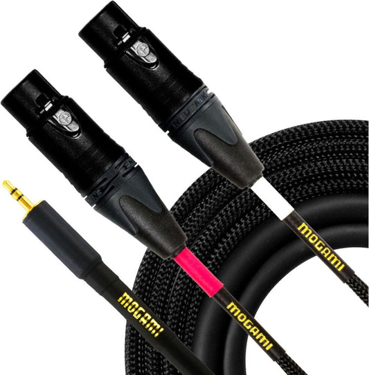 Mogami GOLD-3.5-2-XLRF-03 3.5 TRS to Dual XLRF 3-Foot Cable - PSSL ProSound and Stage Lighting