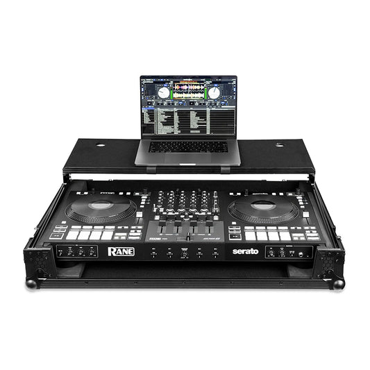 Headliner Pitch Black Flight Case for Rane Four with Laptop Platform and Wheels - PSSL ProSound and Stage Lighting
