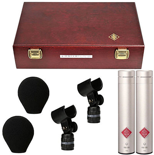 Neumann KM185-STEREOSET Stereo Microphone Set with 2x KM 185 / 2x SG 21 BK / 2x WNS 100 / Box - PSSL ProSound and Stage Lighting