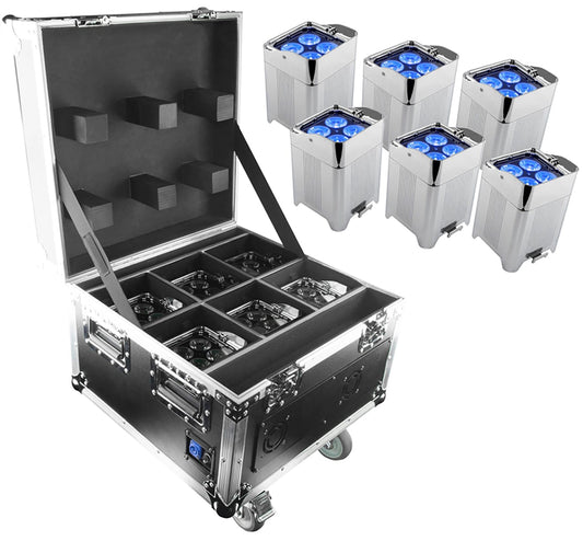 ChauvetPro WELLFITX6 WELL Fit 6-Pack with Charging Flight Case - PSSL ProSound and Stage Lighting