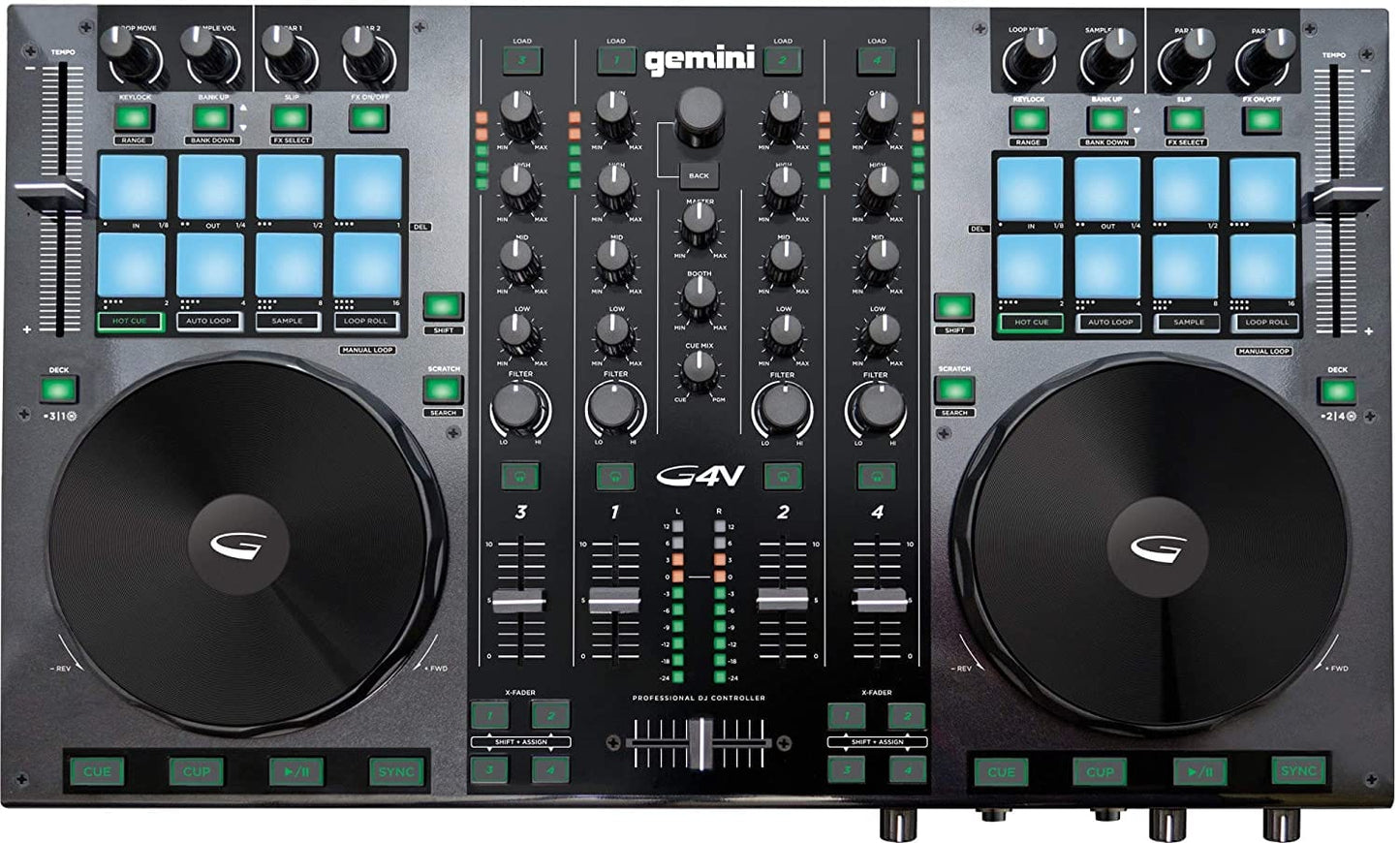 Gemini G4V 4-Channel DJ Controller - ProSound and Stage Lighting
