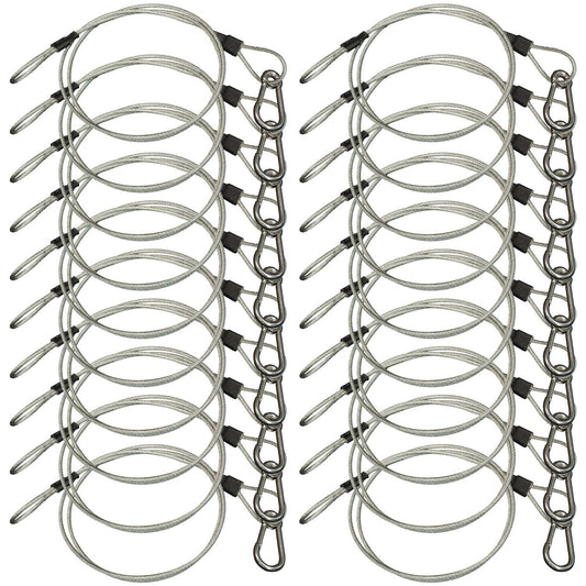 Steel Light Fixture Safety Cable with Latch 20 Pack - ProSound and Stage Lighting