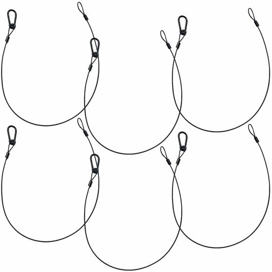 Steel Light Fixture Black Safety Cable 6 Pack - ProSound and Stage Lighting