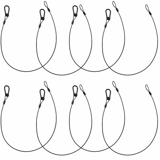 Steel Light Fixture Black Safety Cable 8 Pack - ProSound and Stage Lighting