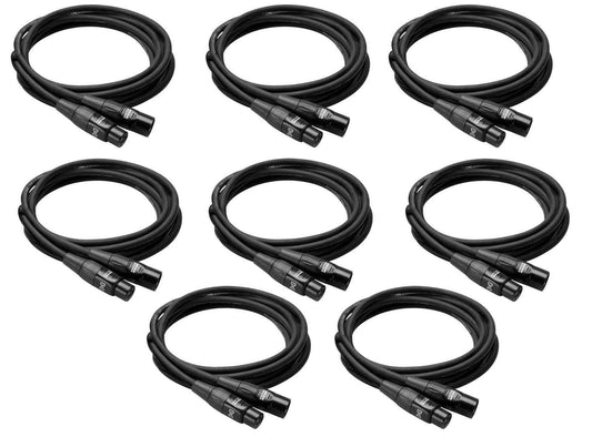 25ft Pro Grade XLR Microphone Cable - 8 Pack - ProSound and Stage Lighting