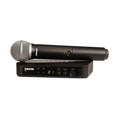 HK Audio Lucas Nano 300 Powered PA with Shure BLX24 PG58 Wireless Mic System - ProSound and Stage Lighting