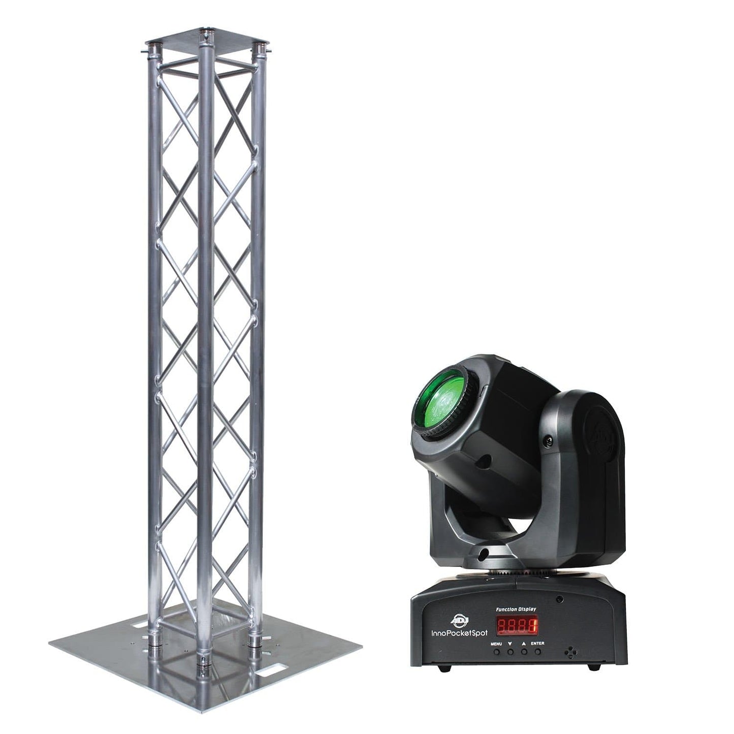 Global Truss Light Weight 6.56 Ft F34 Totem with ADJ Inno Pocket Spot Moving Head - ProSound and Stage Lighting