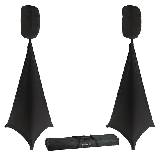 Gator Complete 15" Speaker Stands with Stretch Cover Set Black - PSSL ProSound and Stage Lighting