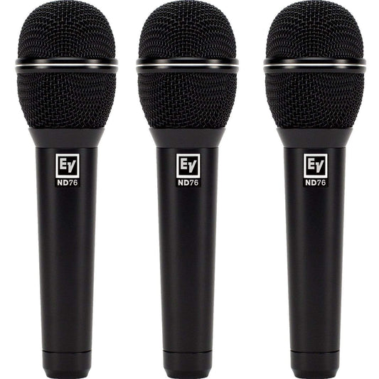 Electro-Voice ND76 Cardioid Dynamic Vocal Mic 3-Pack - ProSound and Stage Lighting
