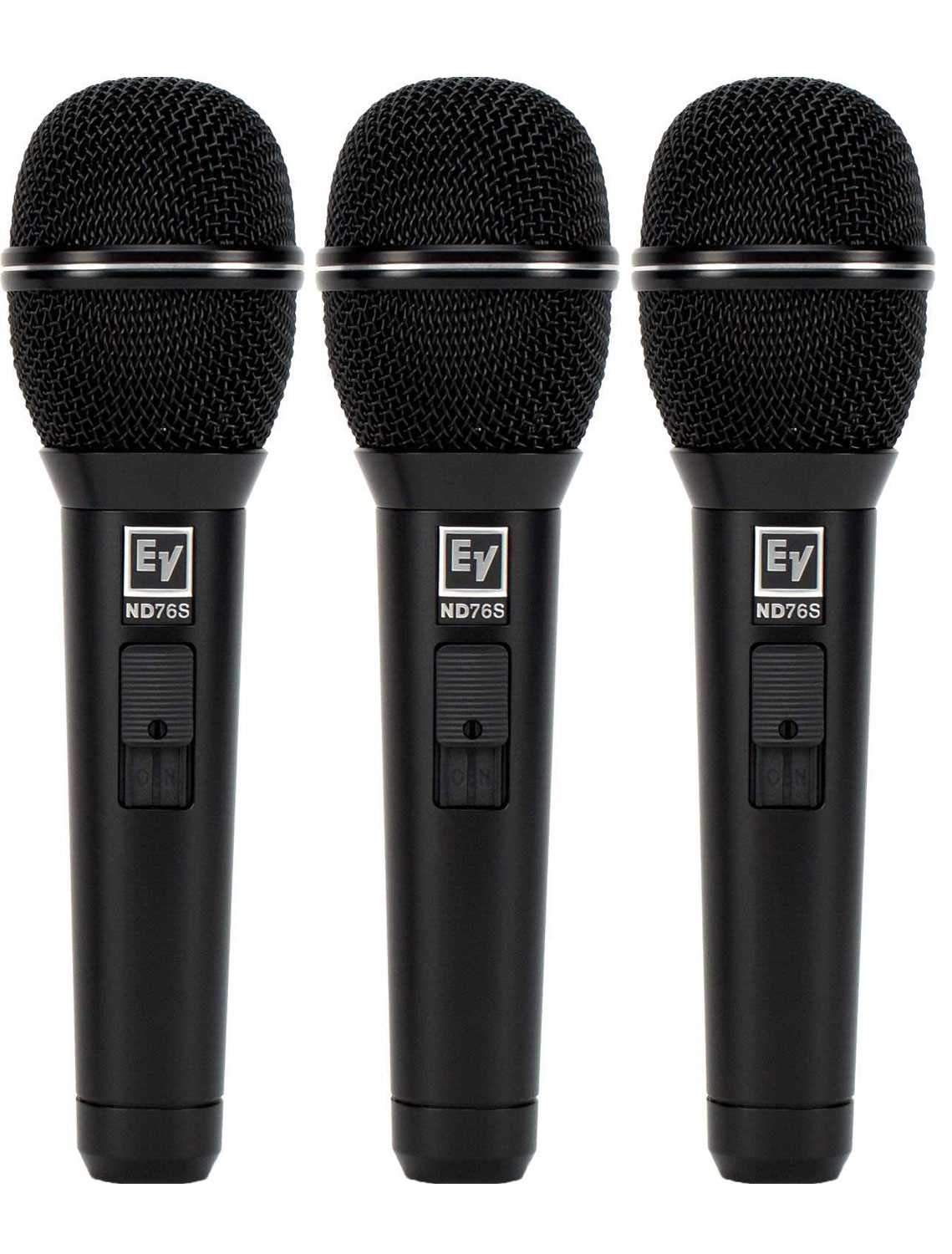 Electro-Voice ND76 Dynamic Vocal Mic with Switch 3-Pack - ProSound and Stage Lighting