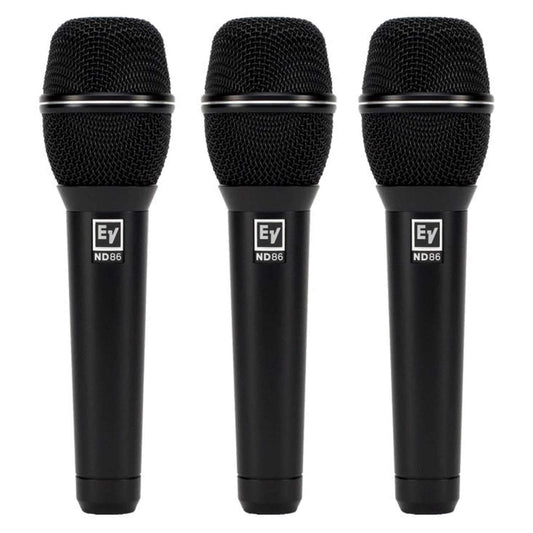 Electro-Voice ND86 Supercardioid Dynamic Vocal Mic 3-Pack - ProSound and Stage Lighting