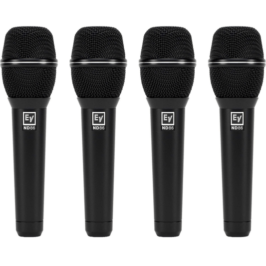 Electro-Voice ND86 Supercardioid Dynamic Vocal Mic 4-Pack - ProSound and Stage Lighting