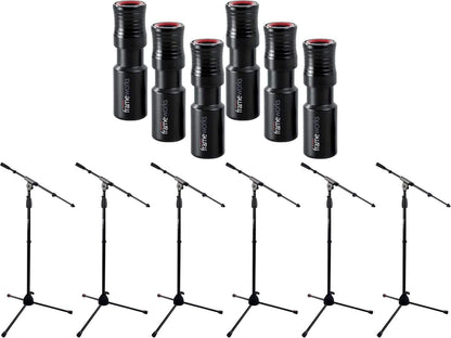 Gator Frameworks GFW-MIC-2020 Premium Mic Stand 6-Pack with Quick Release Mic Attachment - ProSound and Stage Lighting