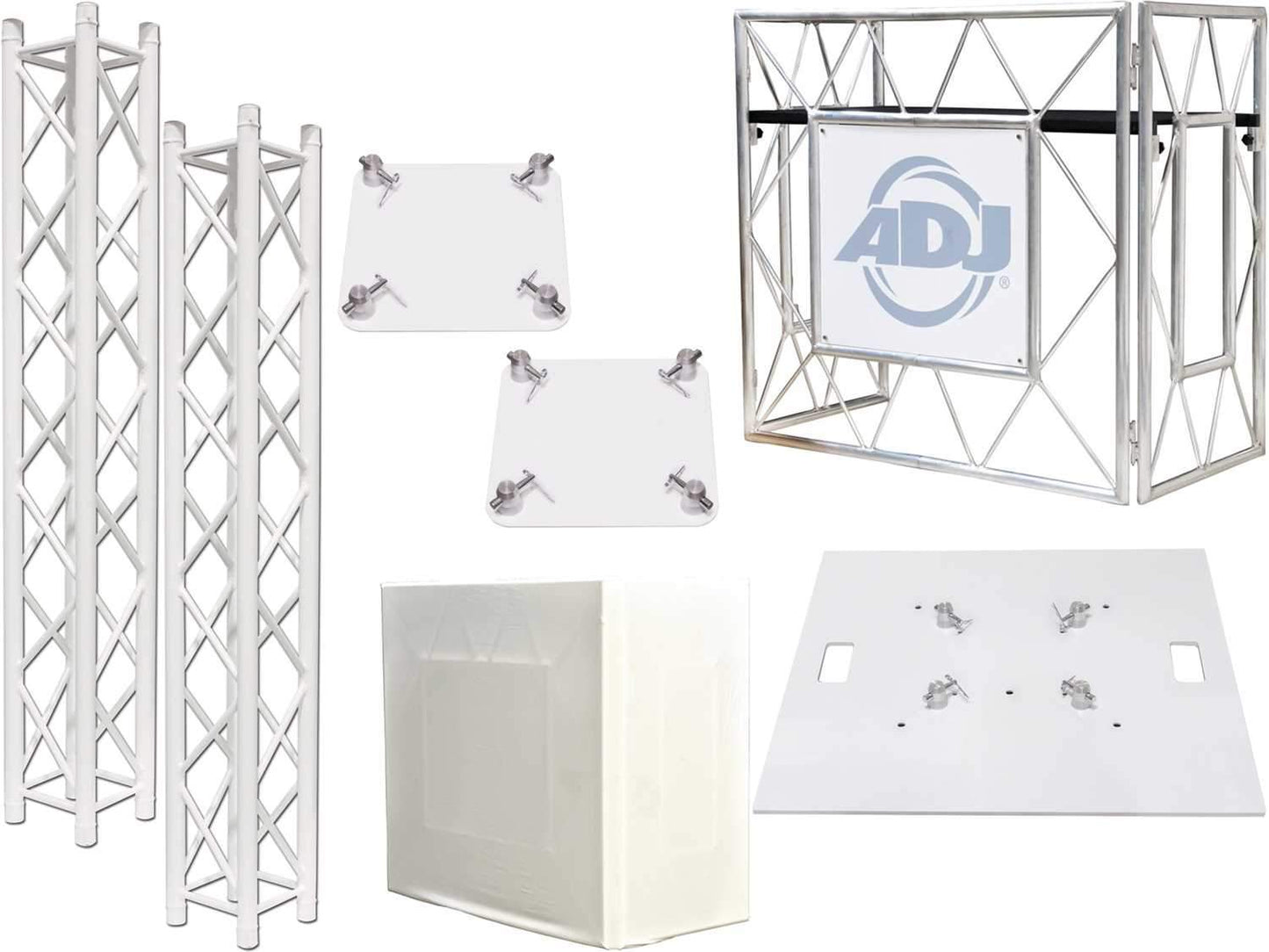 ADJ American DJ Pro Event Table with 9.84Ft White Truss Totems - ProSound and Stage Lighting