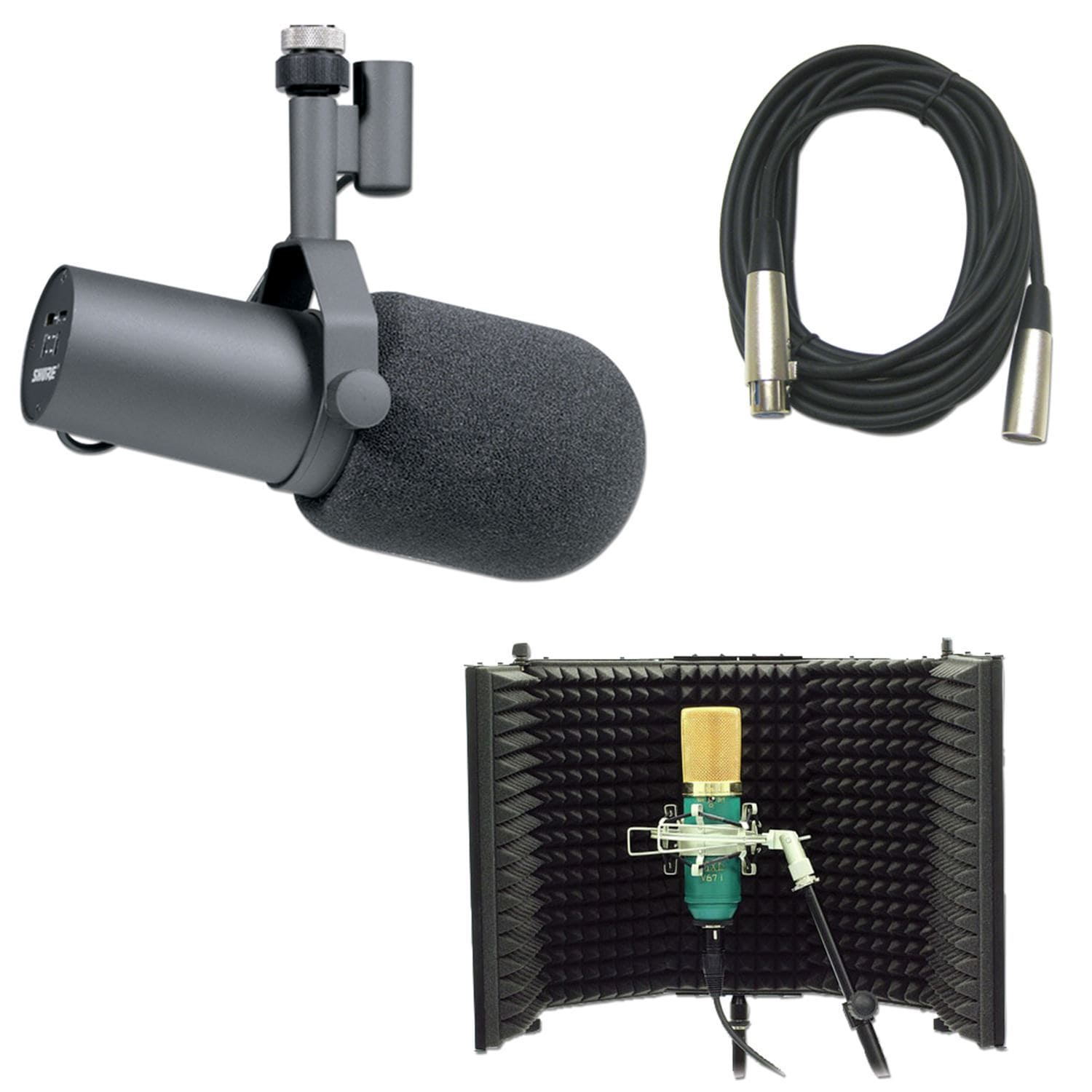 Shure 1 x SM7B Mic Pack with Cable & MXL RF-100 - ProSound and Stage Lighting