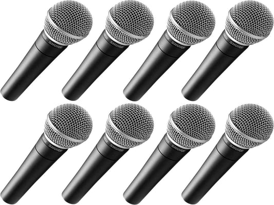 Shure SM58 Cardioid Dynamic Vocal Microphone 8-Pack - ProSound and Stage Lighting