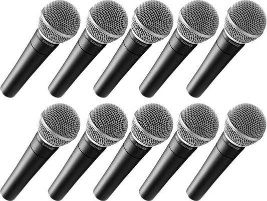 Shure SM58 Cardioid Dynamic Vocal Microphone 10-Pack - ProSound and Stage Lighting