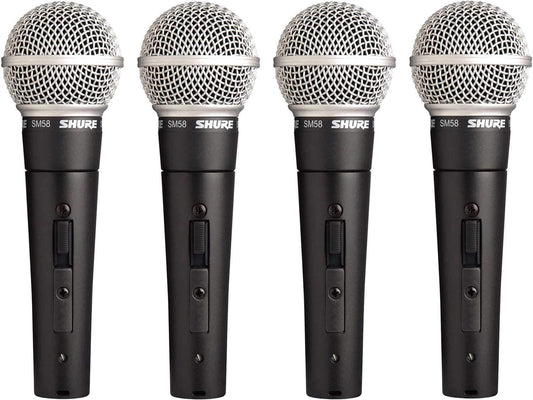 Shure SM58S Dynamic Mic with On-Off Switch 4-Pack - ProSound and Stage Lighting
