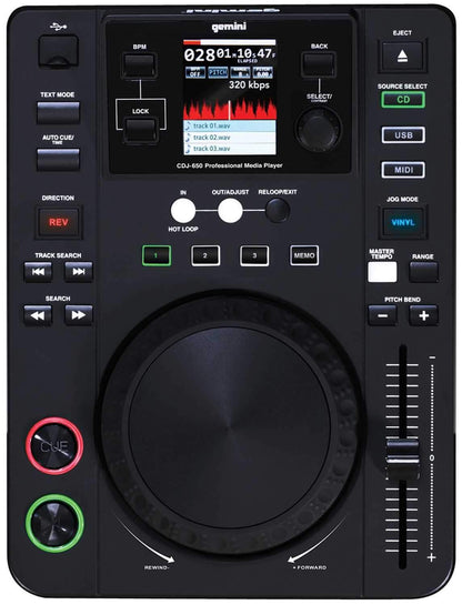 Gemini CDJ-650 Tabletop DJ Media Player & Controller - ProSound and Stage Lighting