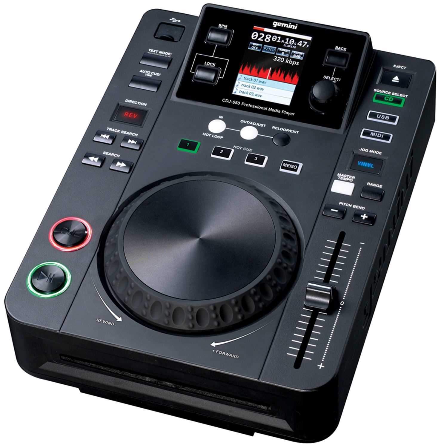 Gemini CDJ-650 Tabletop DJ Media Player & Controller - ProSound and Stage Lighting