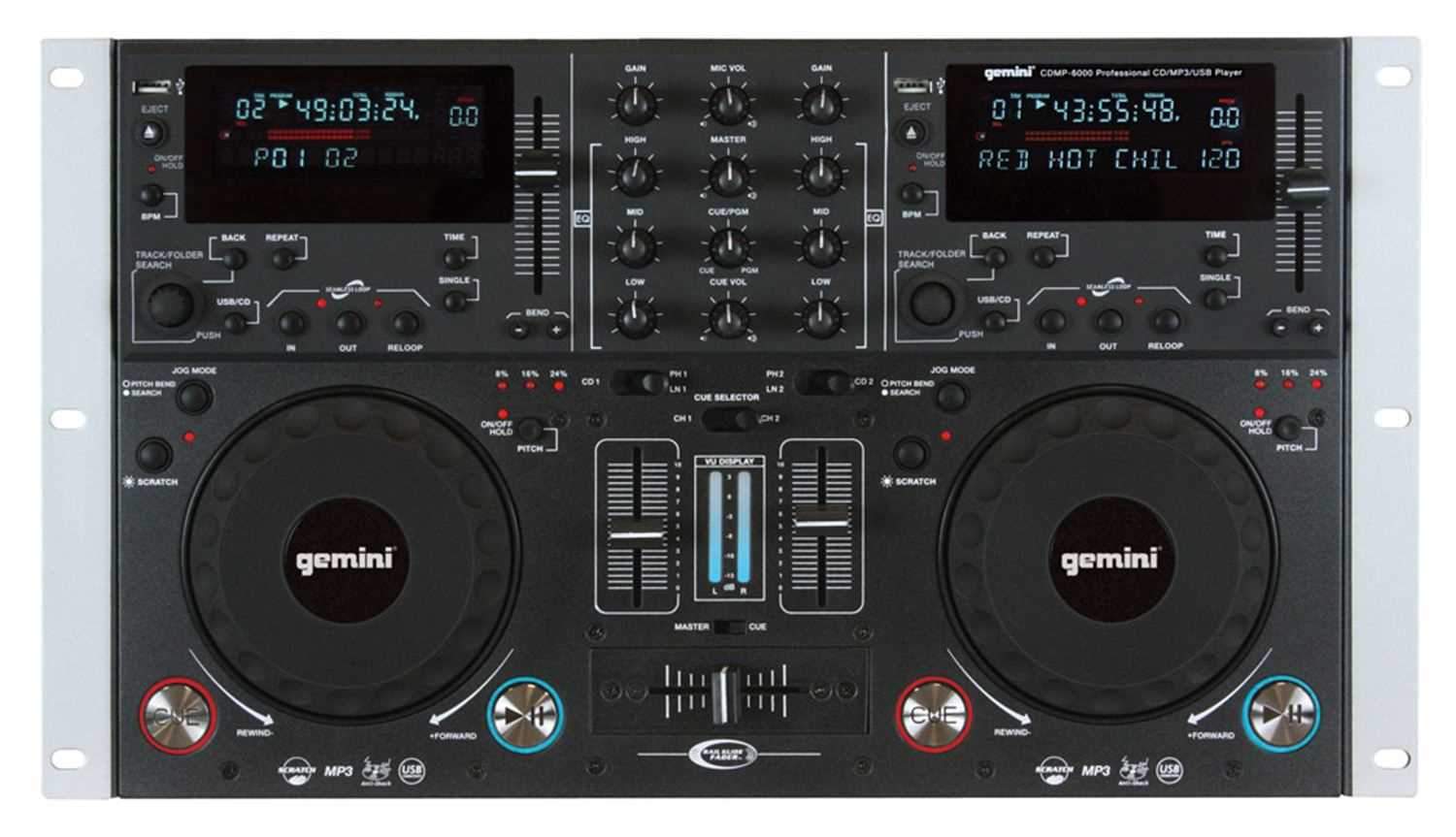 Gemini CDMP-6000 Dual CD/MP3/USB & Mixer Console