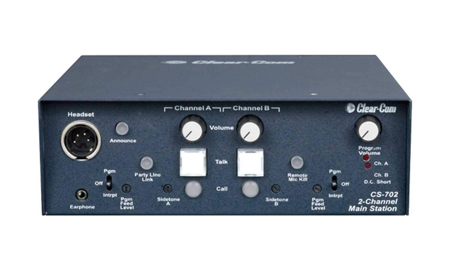 Clear-Com CS-702 2-Channel Portable Headset Main Station - ProSound and Stage Lighting