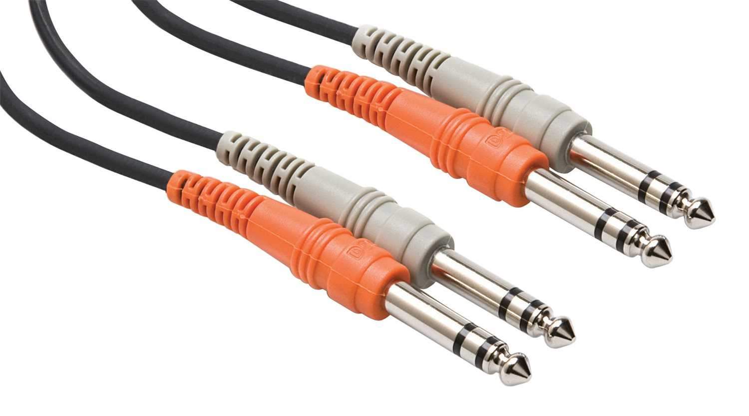 Hosa CSS-201 3.2 Ft Dual 1/4-Inch TRS (M) Cable - ProSound and Stage Lighting