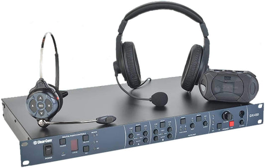 Clear-Com DX410 Belt Pack System with CC-15 Headsets - ProSound and Stage Lighting