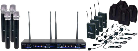 VocoPro Digital 34 Ultra Four Channel Wireless Microphone Combo - ProSound and Stage Lighting