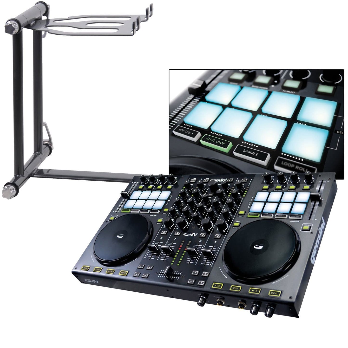 Gemini G4V DJ Controller with Crane Stand - ProSound and Stage Lighting