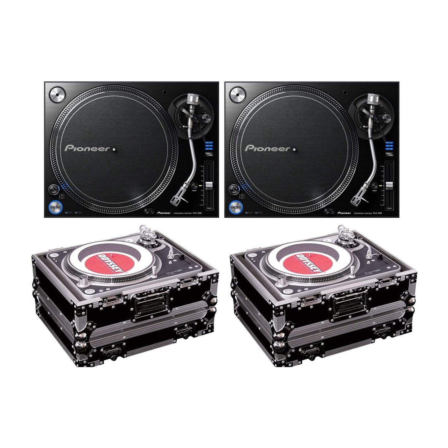 Pioneer PLX-1000 DJ Turntables with Road Cases - ProSound and Stage Lighting