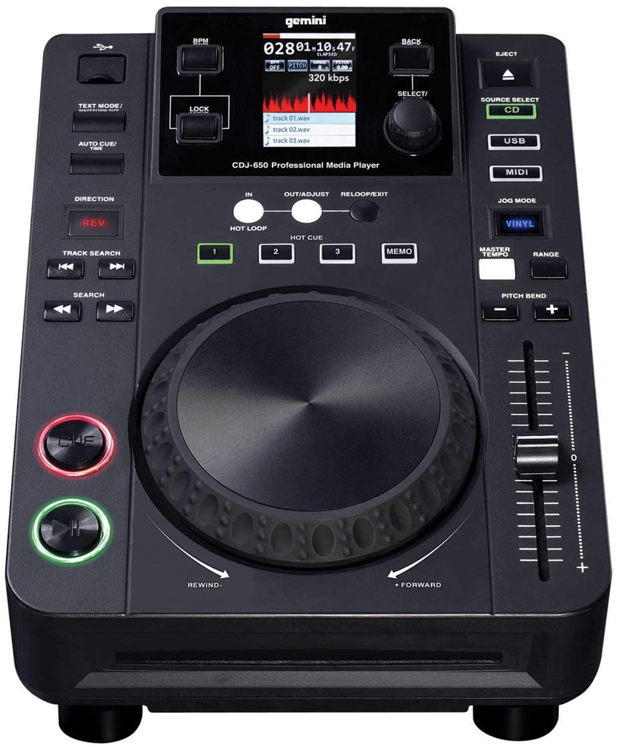 Gemini Complete DJ System with CDJ-650 Tabletop Players and MM1 Mixer - ProSound and Stage Lighting