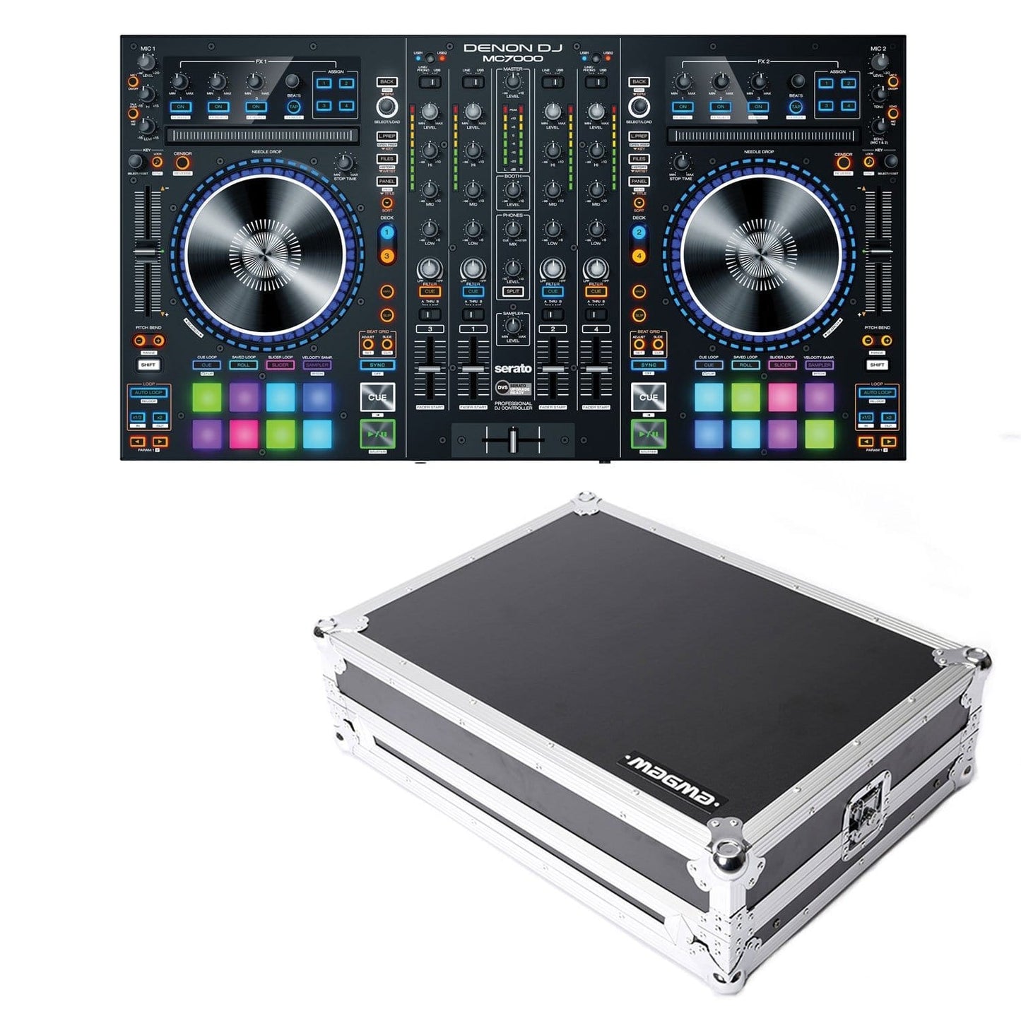 Denon DJ MC7000 DJ Controller with Magma Road Case - ProSound and Stage Lighting