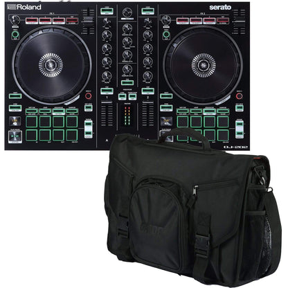 Roland DJ-202 2-Channel Serato DJ Pro Controller with Gator Gig Bag - ProSound and Stage Lighting