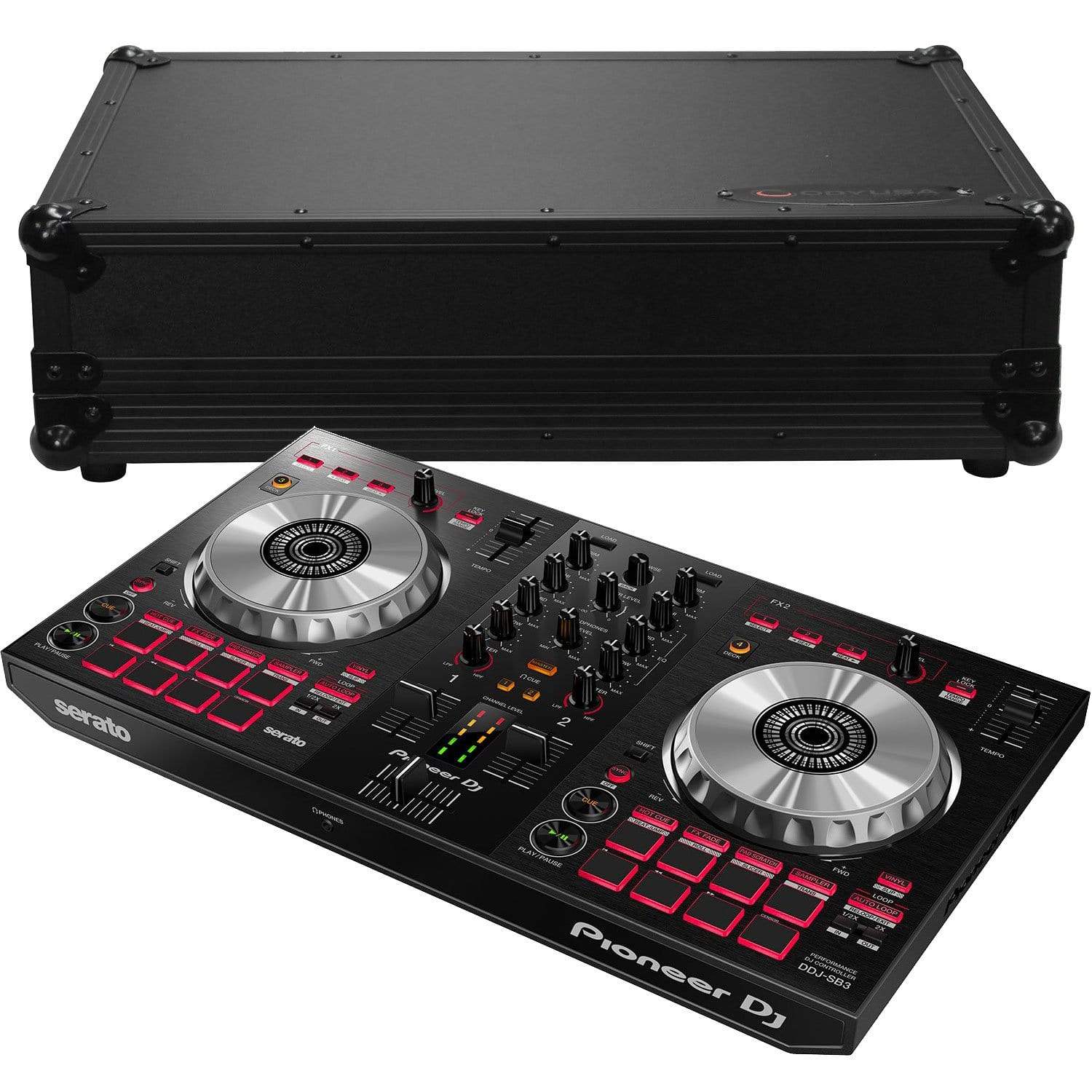 Pioneer DJ DDJ-SB3 DJ Controller with Black Glide Case
