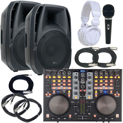 Stanton DJC4 Complete DJ Package with American Audio ELS15A Speakers - ProSound and Stage Lighting