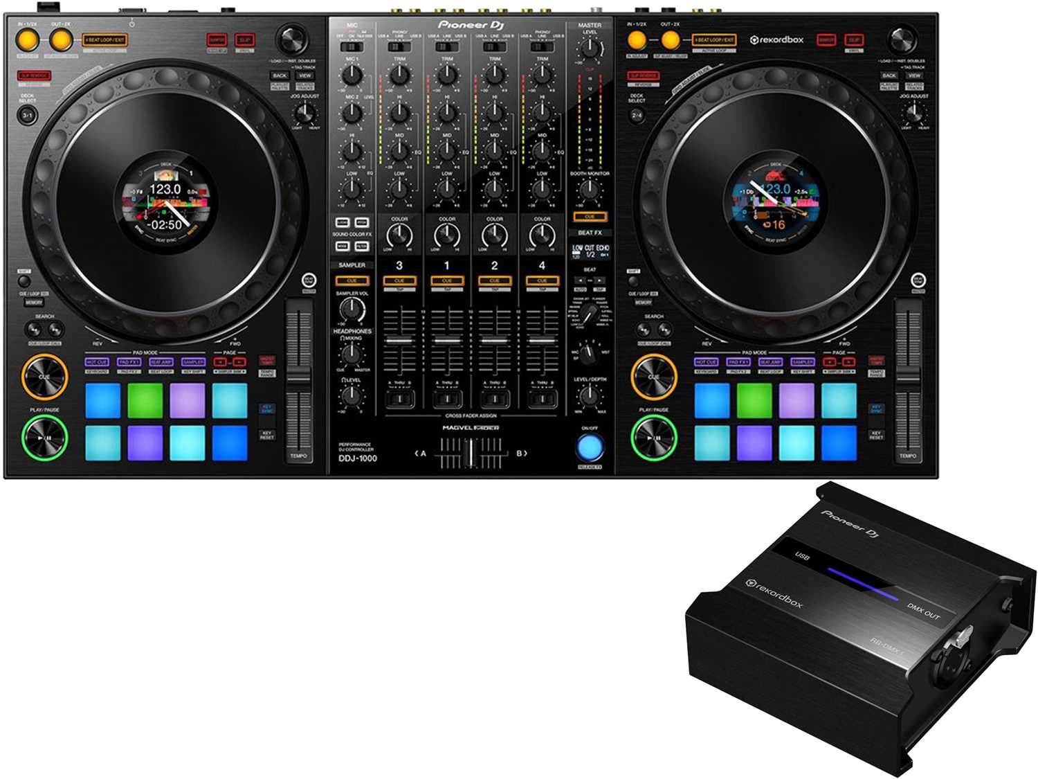 Pioneer DJ DDJ-1000 4-Channel DJ Controller with RB-DMX1 DMX
