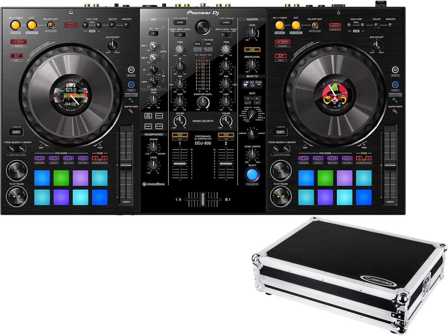 Pioneer DJ DDJ-800 DJ Controller with rekordbox and Controller Case