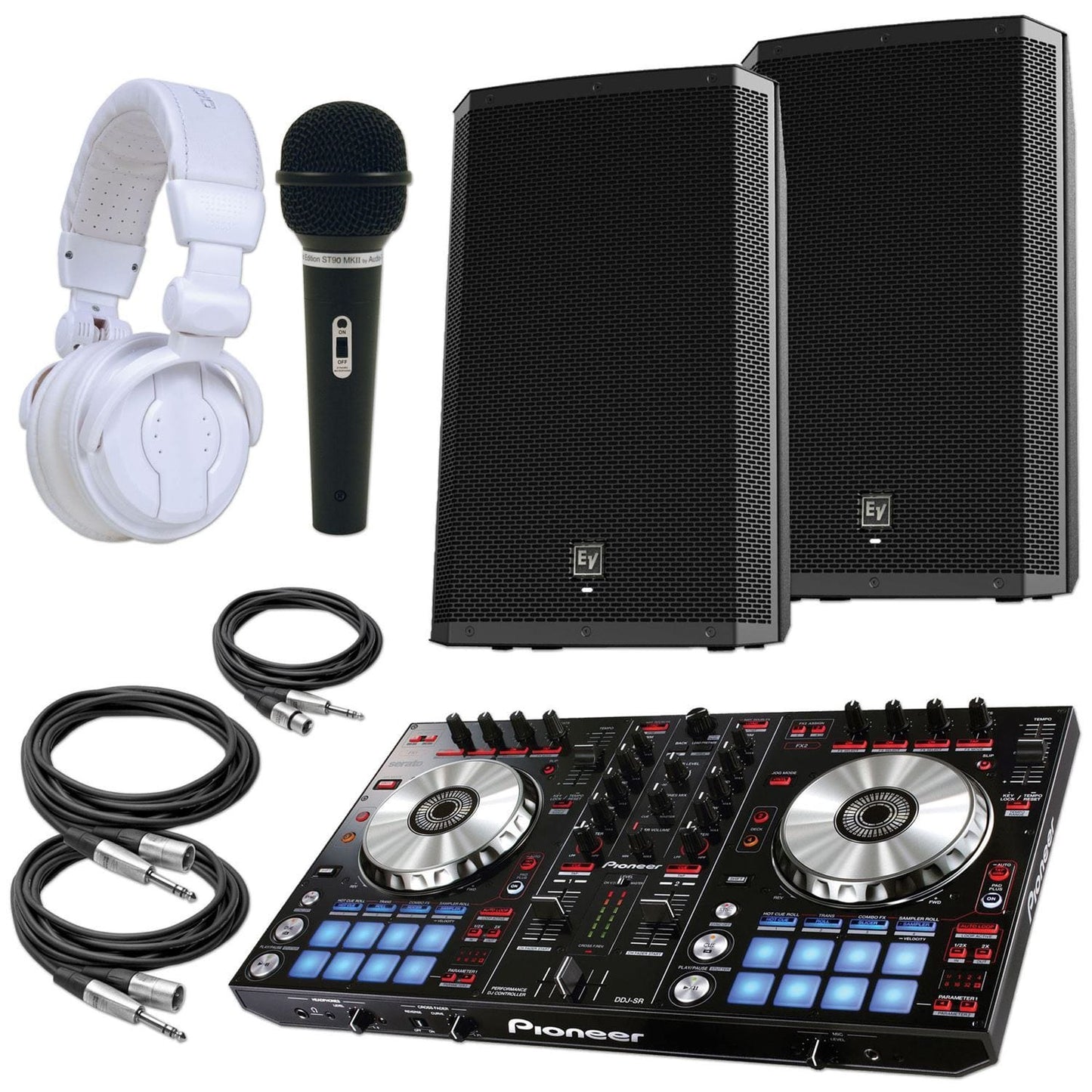 Pioneer DDJ-SR DJ Controller Bundle with Electro-Voice ZLX15P Speakers - ProSound and Stage Lighting