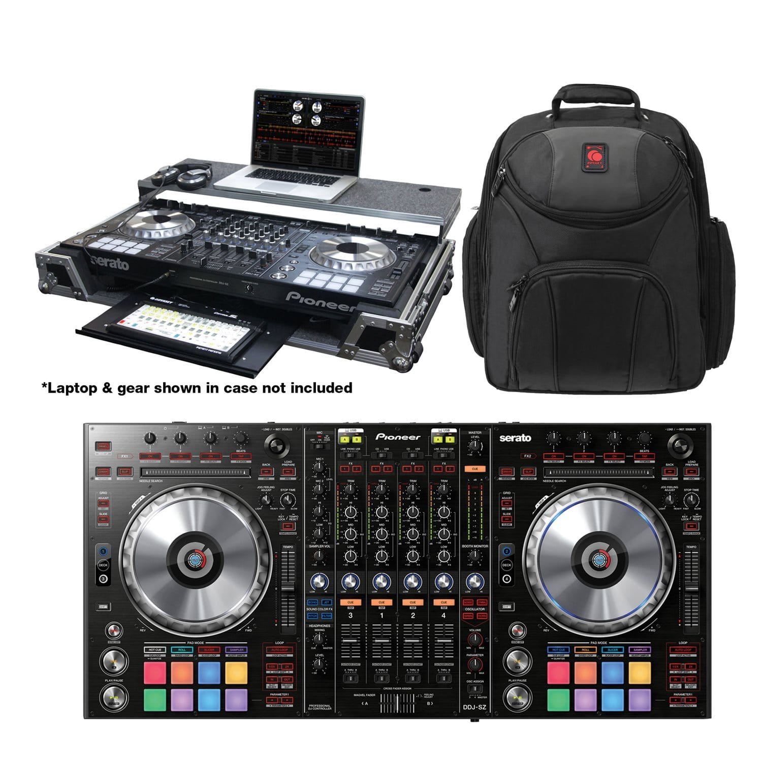 Pioneer DDJSZ DJ Controller Bundle with Odyssey Case & Backpack - ProSound and Stage Lighting