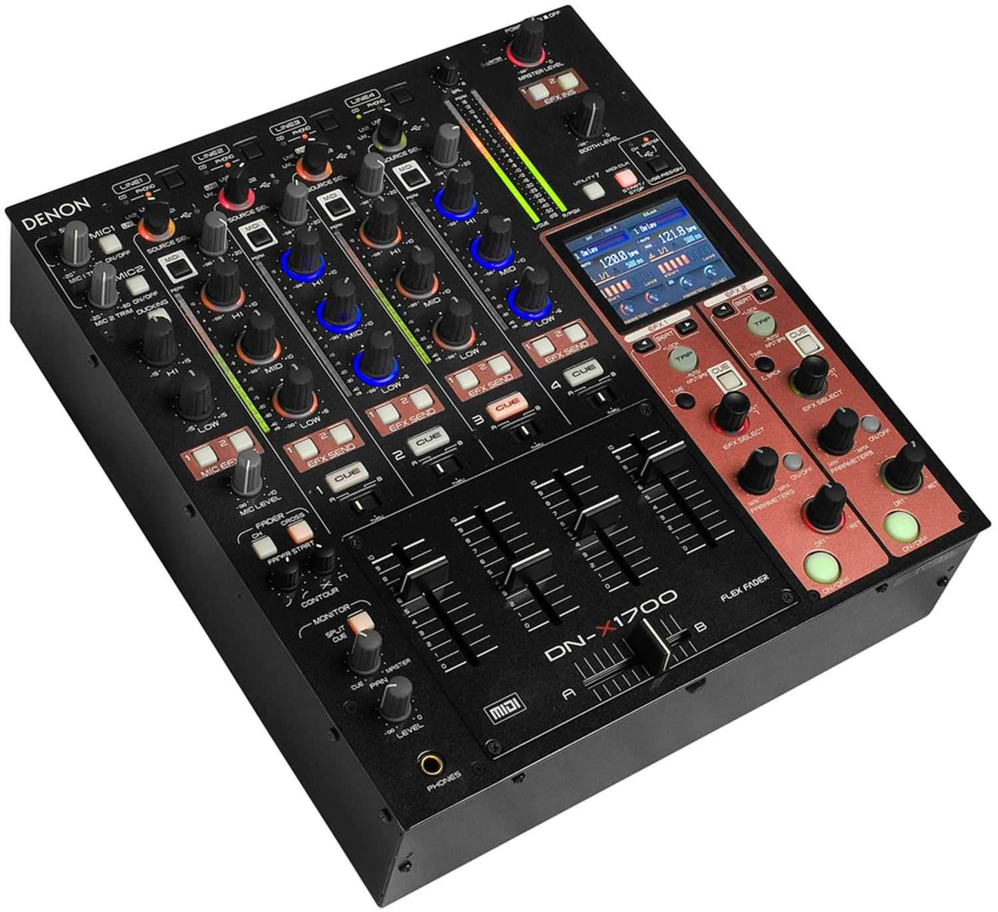 Denon DJ DN-X1700 4 Channel DJ Mixer with USB - ProSound and Stage Lighting