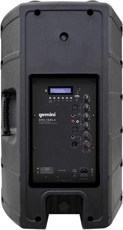 Gemini DRS15BLU 15 in Powered PA Speaker with BT - ProSound and Stage Lighting