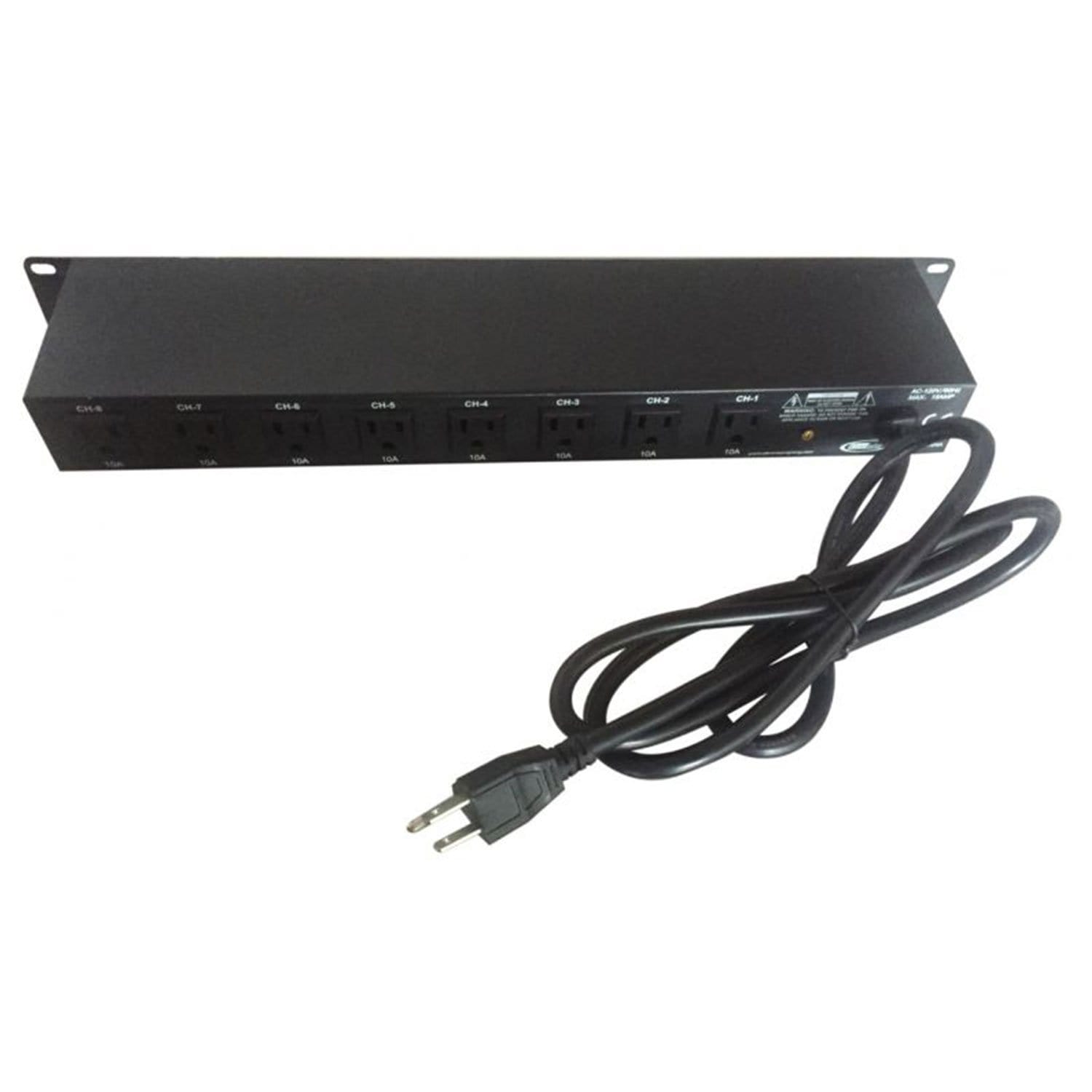 Eliminator E-107USB 8-Channel Rack Mount Power Center with USB - ProSound and Stage Lighting