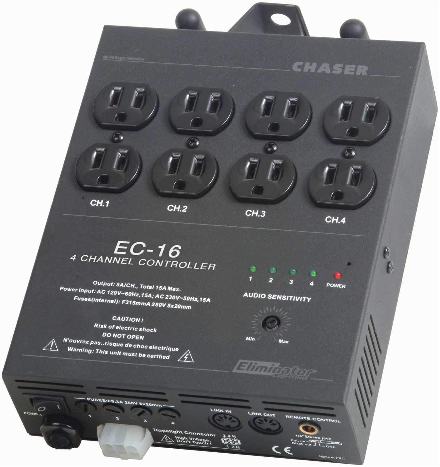 Eliminator EC16 4 Ch Sound Active Light Controller - ProSound and Stage Lighting