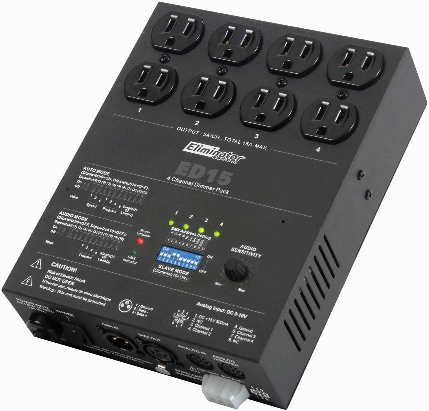 Eliminator ED15 4 Channel DMX Dimmer Pack - ProSound and Stage Lighting